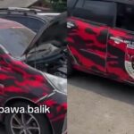 Viral kondisi mobil sewaan yang digadaikan dan berubah warna jadi ormas PP. Foto: X, @kegblgnunfaedah (tangkap layar)