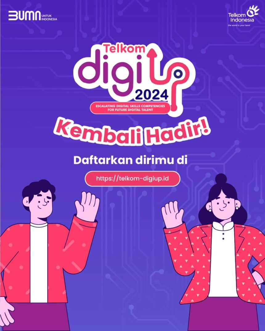 PT Telkom Indonesia (Persero) Tbk (Telkom) berkomitmen untuk mendukung pengembangan kecerdasaan anak bangsa, salah satunya melalui program Telkom DigiUp 2024. Foto: Telkom Indonesia