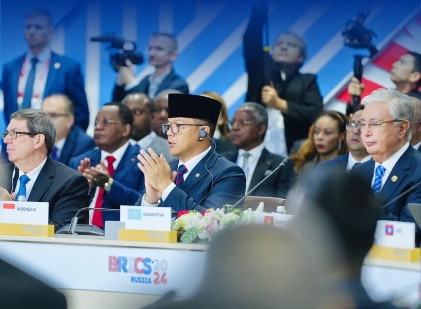 Menteri Luar Negeri (Menlu) RI Sugiono dalam Konferensi Tingkat Tinggi (KTT) BRICS Plus di Kazan, Rusia, Kamis (24/10/2024). Foto: Instagram @kemlu_ri