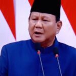 Presiden terpilih, Prabowo Subianto saat menyampaikan pidato politiknya.(Foto screenshot YT)