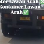 Truk kontainer melaju tanpa ragu melawan arah di wilayah Tanjung Priok, Jakarta Utara. Foto: IG, @sekitaran_jakut (tangkap layar)