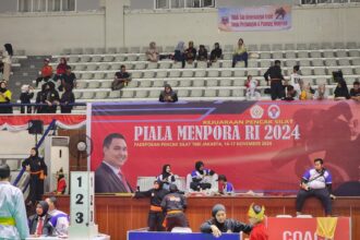 BPJS Ketenagakerjaan Jakarta Menara Jamsostek memberi perlindungan program Jaminan Sosial Ketenagakerjaan (Jamsostek) kepada peserta Kejuaraan Pencak Silat Piala Menpora RI 2024. Foto: Ist