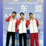 Timnas Wushu Indonesia yang membuat kejutan dengan merebut 24 medali terdiri dari 11 medali emas, 7 perak, dan 6 perunggu pada 1st China-ASEAN Wushu Championship 2024 yang berlangsung di Nantong, Jiangsu, China, 3-6 November 2024. ‘