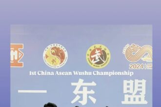 Timnas Wushu Indonesia yang membuat kejutan dengan merebut 24 medali terdiri dari 11 medali emas, 7 perak, dan 6 perunggu pada 1st China-ASEAN Wushu Championship 2024 yang berlangsung di Nantong, Jiangsu, China, 3-6 November 2024. ‘