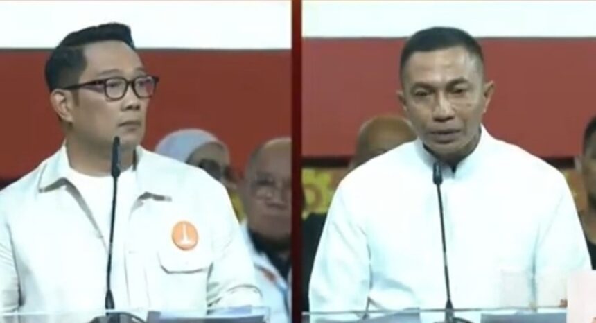 Ilustrasi debat cagub kedua, Ridwan Kamil dan Dharma Pongrekun.(Foto: Tangkapan layar Youtube KPU DKI).