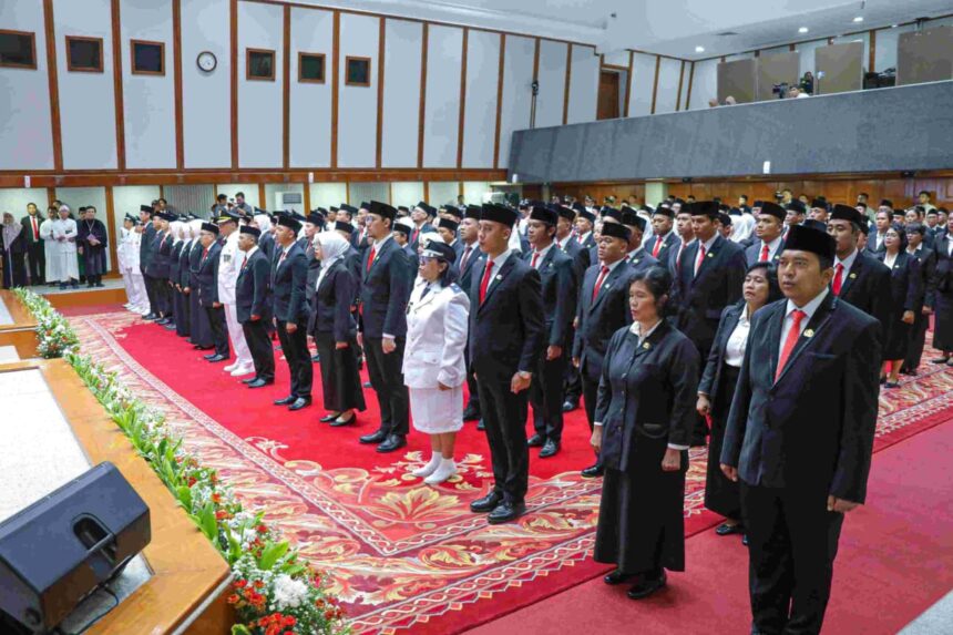 Ratusan pejabat dilingkup pemprov DKI yang baru dilantik oleh Pj Teguh Setyabudi.(Foto dok pemprov)