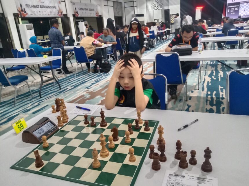 Pecatur cilik tampil memukau di JAPFA FIDE Rated Chess Tournament 2024 di Gedung Serba Guna Senayan Jakarta.