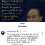 MEks Menkominfo Budi Arie mengklarifikasi kasus judi online yang melibatkan karyawan Komdigi. Tangkapan layar IG @budiariesetiadi