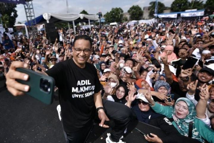 Mantan capres Anies Baswedan saat kampanye di pilpres lalu.(Foto dok Tim AMIN)