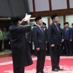 Sekda DKI, Marullah Matali saat diambil sumpah jabatan. (foto