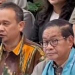 Cagub nomor urut 3, Pramono Anung (kanan) saat deklarasi kemenangan 1 putaran.(Foto capture YT).