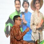 Direktur Utama BPJS Ketenagakerjaan Anggoro Eko Cahyo saat memberikan kata sambutan membuka acara Social Security Summit 2024 di Hotel Bidakara, Pancoran, Jaksel, Selasa (26/11/2024). Foto: BPJS Ketenagakerjaan