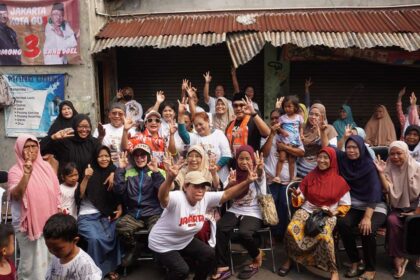 Anggota DPRD DKI Jakarta, Chicha Koeswoyo saat kampanye pasangan nomor 3.(Foto dok pribadi)