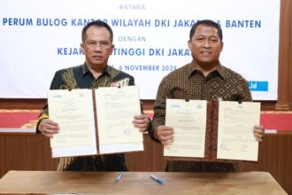 Penandatanganan Memorandum of Understanding (MoU) antara Kejati DK Jakarta dengan Perum Bulog di Auditorium Oryza Gedung Kantor Pusat Perum Bulog, Jakarta, Rabu (6/11/2024). Foto: Seksi Penkum Kejati DK Jakarta