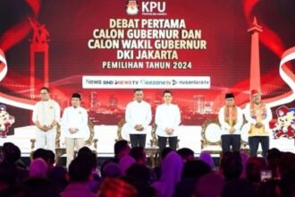 Tiga pasangan cagub yang menjalani debat sesi terakhir pada 17 November 2024.(Foto dok KPU DKI)