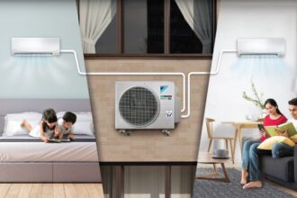 AC Daikin kategori multi split memiliki satu unit outdoor yang dapat melayani lebih dari satu unit indoor. Foto: Ist