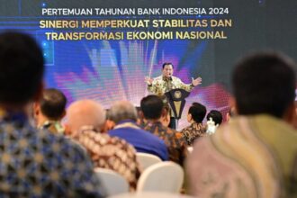 Presiden Prabowo Subianto saat memberikan sambutanpada Pertemuan Tahunan Bank Indonesia 2024 di Komplek Perkantoran Bank Indonesia, Jakarta, Jumat, 29 November 2024. Foto: BPMI Setpres/Laily Rachev