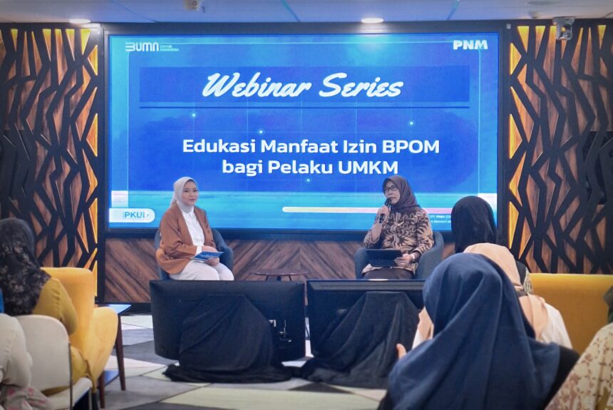 PNM bekerjasama dengan BPOM menggelar webinar edukasi bertema “Manfaat Izin BPOM bagi Pelaku UMKM”. Foto: PNM