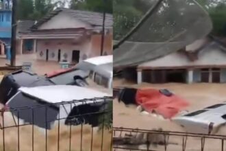 Rekaman video yang memperlihatkan banjir bandang menyeret sejumlah mobil di Kampung Parungseah, Desa Curugluhur, Kecamatan Sagaranten, Rabu (4/12/2024). Foto: Instagram @medsoszone