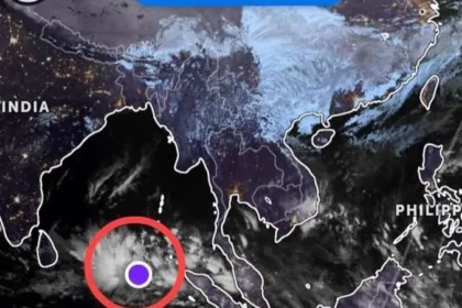 Bibit siklon yang mengakibatkan anomali musim hujan di tanah air. Foto: Erma/ dok BRIN-Satelit Himawari