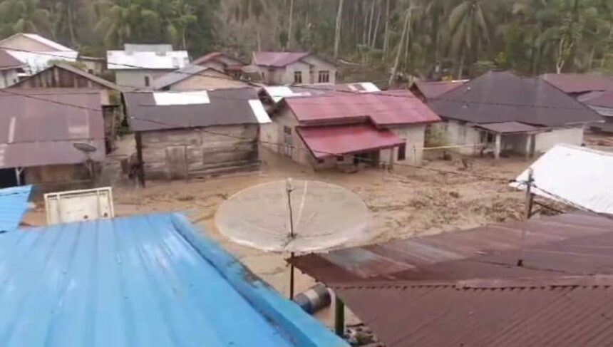 Kondisi wilayah terdampak banjir bandang di Kabupaten Tapanuli Selatan, Provinsi Sumatera Utara, pada Rabu (18/12/2024). Foto: BPBD Kabupaten Tapanuli Selatan