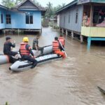 Kondisi banjir di Kabupaten Soppeng, Sulawesi Selatan, pada Sabtu (21/12/2024) siang. Foto: BPBD Kabupaten Soppeng