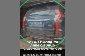 Mobil Pajero yang dibawa kabur perampok di Kota Wisata Cibubur, Bogor. Foto: Instagram @hanlift