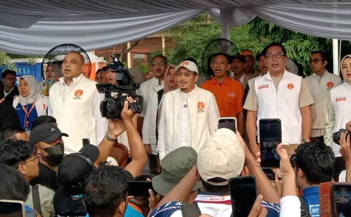 Pasangan cagub RIDO saat kampanye akbar di Jakarta Barat.(Foto dok ipol.id)