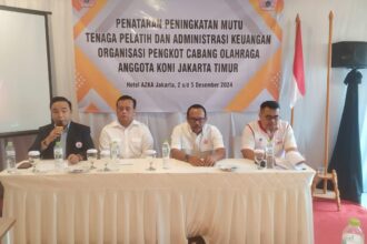 Sebanyak 90 peserta mengikuti penataran peningkatan mutu tenaga pelatih dan administrasi keuangan Pengurus Kota (Pengkot) cabang olahraga Jakarta Timur yang dilaksanakan 2-5 Desember 2024 di Hotel Azka, Jakarta Timur. Ist