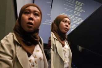 Viral emak-emak marah dan ngamuk saat ditegur seorang pria gegara rekam film didalam bioskop. Foto: Tangkap layar X @akbarry