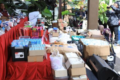 Pengungkapan pabrik narkoba. Foto: Humas Polri