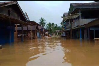 Kondisi rumah warga terdampak banjir di Kecamatan Muara Batang Gadis, Kabupaten Mandailing Natal, pada (23/12/2024) hingga Jumat (27/12) banjir berangsur surut. Foto : BPBD Kabupaten Mandailing Natal