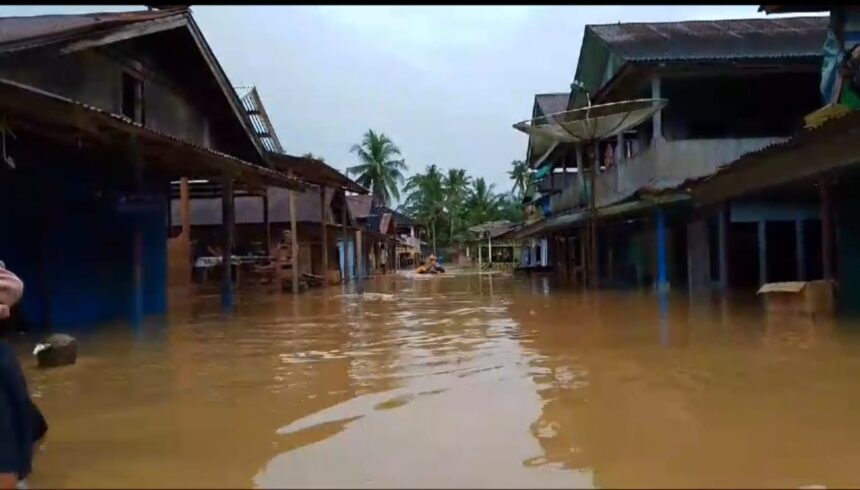 Kondisi rumah warga terdampak banjir di Kecamatan Muara Batang Gadis, Kabupaten Mandailing Natal, pada (23/12/2024) hingga Jumat (27/12) banjir berangsur surut. Foto : BPBD Kabupaten Mandailing Natal