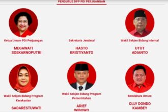 Foto Hasto Kristiyanto tidak ada di jajaran struktur di website PDIP. Foto: Tangkapan Layar situs PDIP