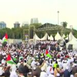 Suasana reuni 212 di kawasan Monas Jakarta pada Senin (2/12/2024). Foto; tangkapan layar You Tube Islamic Brotherhood Televison