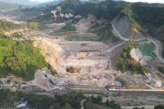 Proses pembangunan Bendungan Bulango Ulu di Provinsi Gorontalo. Foto: dok Brantas Abipraya