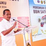 Menteri ESDM Bahil Lahalida dalam peresmian 31 titik baru BBM Satu Harga. Foto: Dok Pertamima