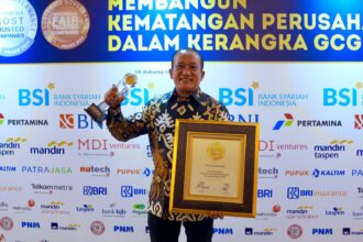 Direktur Utama Finnet Rakhmad Tunggal Afifuddin dalam Ajang Corporate Governance Perception Index (CGPI) Award 2024 pada Senin (25/11/2024) lalu. Foto: Dok Telkom Indonesia