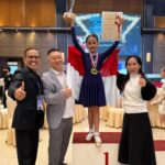 Atlet cilik Indonesia pemecah rekor peraih 16 Medali emas, Angelaida Agil Maharany di kompetisi Johor Gold Cup Dancesport Championship, Johor, Malaysia. Foto: ist