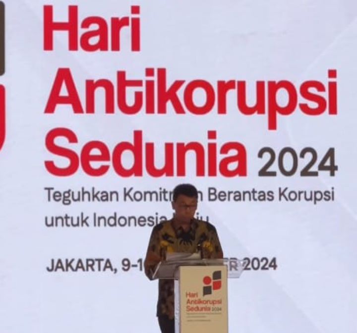 Ketua Komisi Pemberantasan Korupsi (KPK), Nawawi Pomolango dalam peringatan Hari Antikorupsi Sedunia (Hakordia) 2024 di Gedung Juang KPK, Jakarta Selatan, Senin (9/12/2024). Foto: Live streaming YT @kpkri