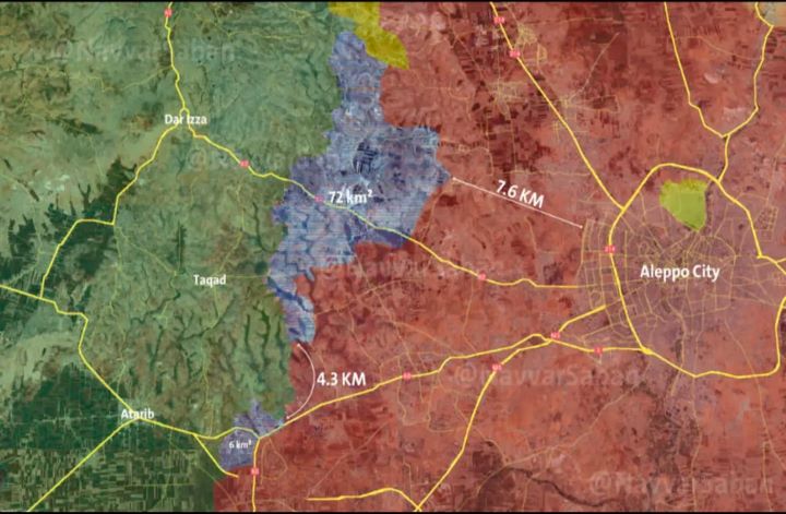 Kota Aleppo, Suriah, terus mendapat serangan dari kelompok bersenjata. Foto: Tangkapan layar X