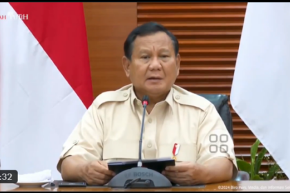 Presiden Prabowo Subianto resmi menyatakan akan memberlakukan PPN 12% mulai Januari 2024. Foto: Tangkapan Layar YouTube Merah Putih