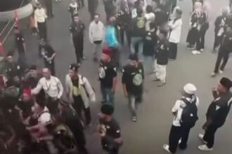 Satpam Kebun Raya Bogor dikeroyok rombongan pengunjung yang diduga berasal dari perguruan silat dari Banten. Foto: Tangkap layar IG @lagi.viral