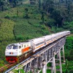 Kereta Api melintas di atas jembatan. Foto: kai.id