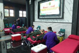 Dinas Penerangan Angkatan Darat (Dispenad) menggelar kegiatan donor darah di Aula D.I. Pandjaitan, Madispenad, Jakarta, Rabu (8/1/2025). Foto: Dispenad