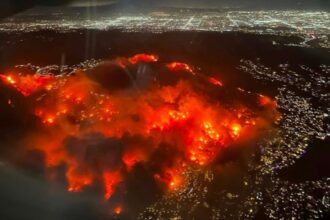 Kebakaran hutan di Los Angeles. Foto: Medsos X