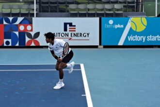 Lolos Babak Kedua M-25 Amman Mineral Men's World Tennis Championship 2024 M. Rifqi Fitriadi Tantang Ungulan China Taipei. Foto/ist