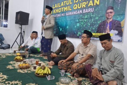 Kegiatan Lailatul Ijtima pada Jumat (10/1/2025) yang diselenggarakan oleh Pengurus Ranting NU Sawangan Baru, Kota Depok. Foto: Dok NU Sawangan Baru