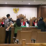 Suasana sidang pertama Bukalapak.com dan PT Harmas Jalesveva. (istimewa)