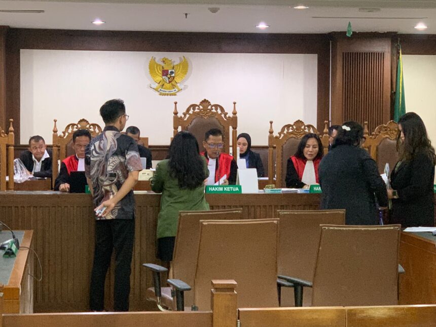 Suasana sidang pertama Bukalapak.com dan PT Harmas Jalesveva. (istimewa)